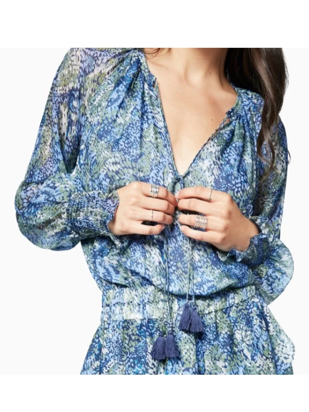 Ramy Brook Brinley Dress Blue Size Large